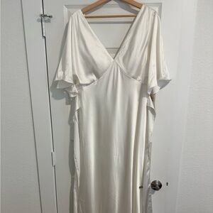 Revelry Maya Satin Dress White Pearl